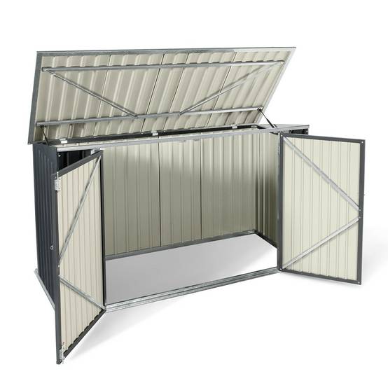 Abri de jardin coffre métallique vélos, outils - 210 x 130 x 105 cm - TERRE JARDIN - Image 3