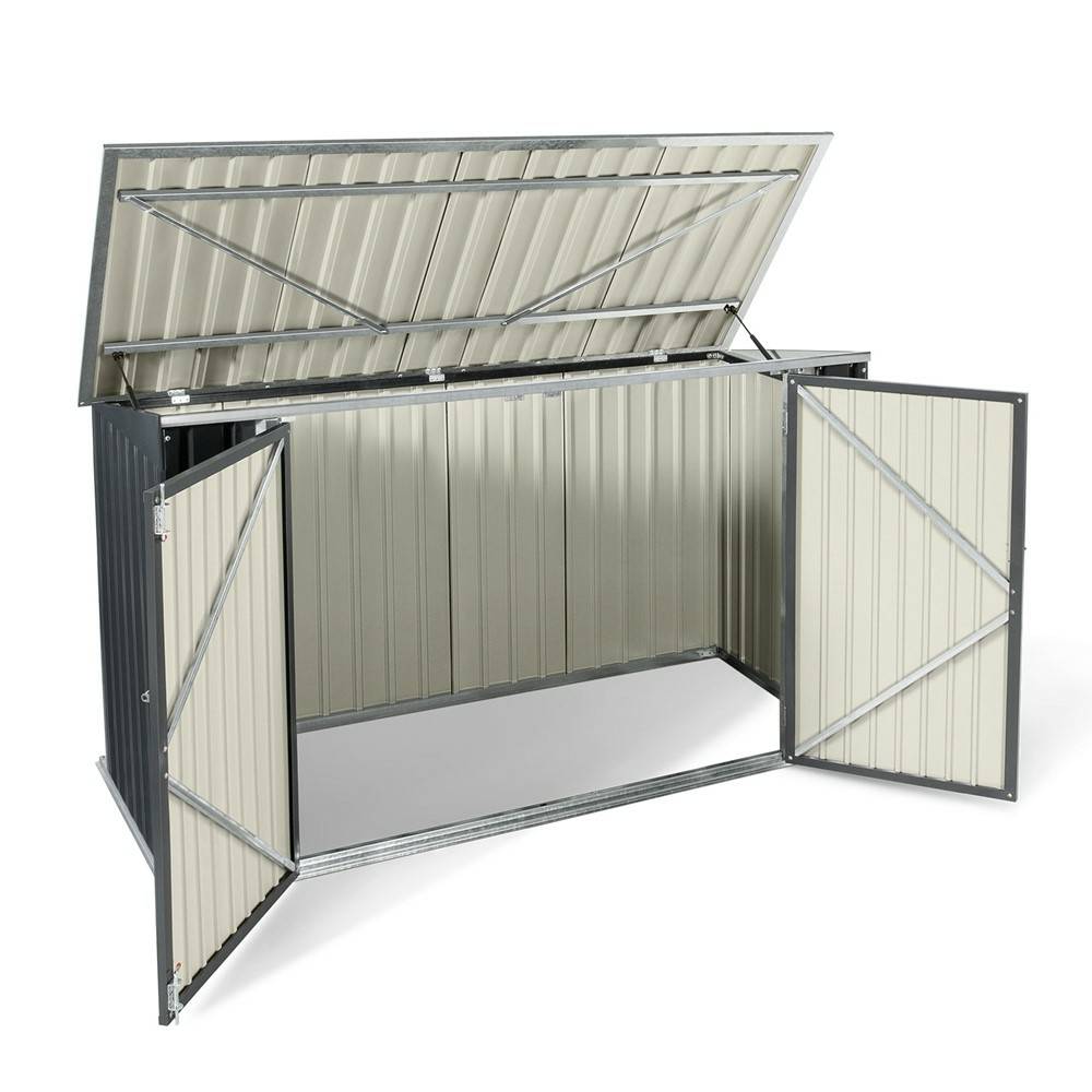Abri de jardin coffre métallique vélos, outils - 210 x 130 x 105 cm - TERRE JARDIN - Image 3
