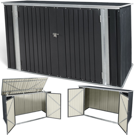 Abri de jardin coffre métallique vélos, outils - 210 x 130 x 105 cm - TERRE JARDIN - Image 2