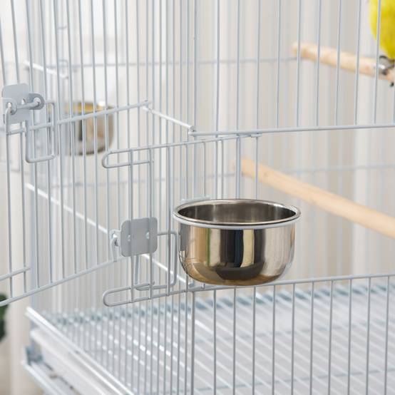 Cage Détachable sur Roulettes pour Calopsittes Conures avec Support 50x49x137 cm Blanc - ComfortXL Outdoor Living - Image 10