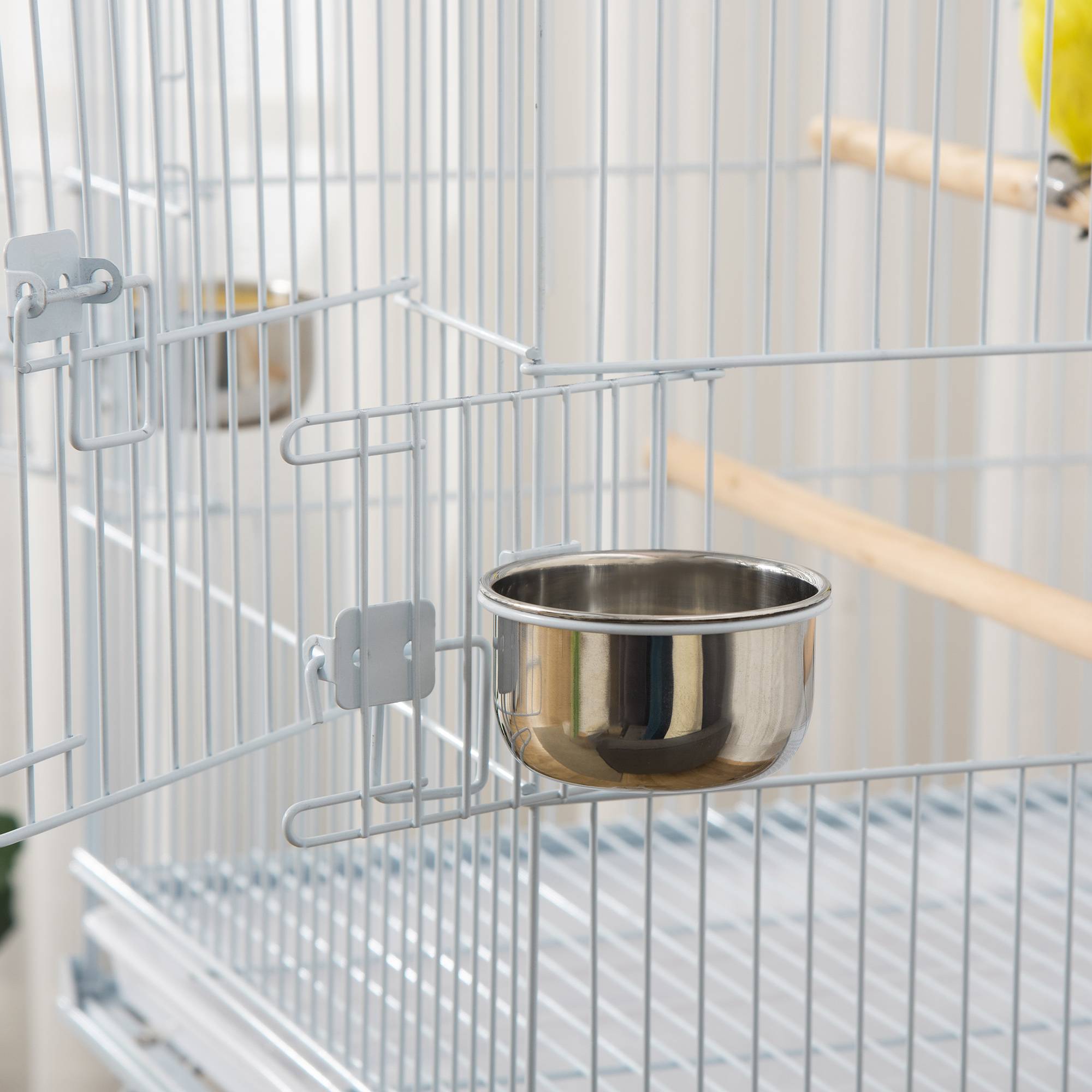 Cage Détachable sur Roulettes pour Calopsittes Conures avec Support 50x49x137 cm Blanc - ComfortXL Outdoor Living - Image 10