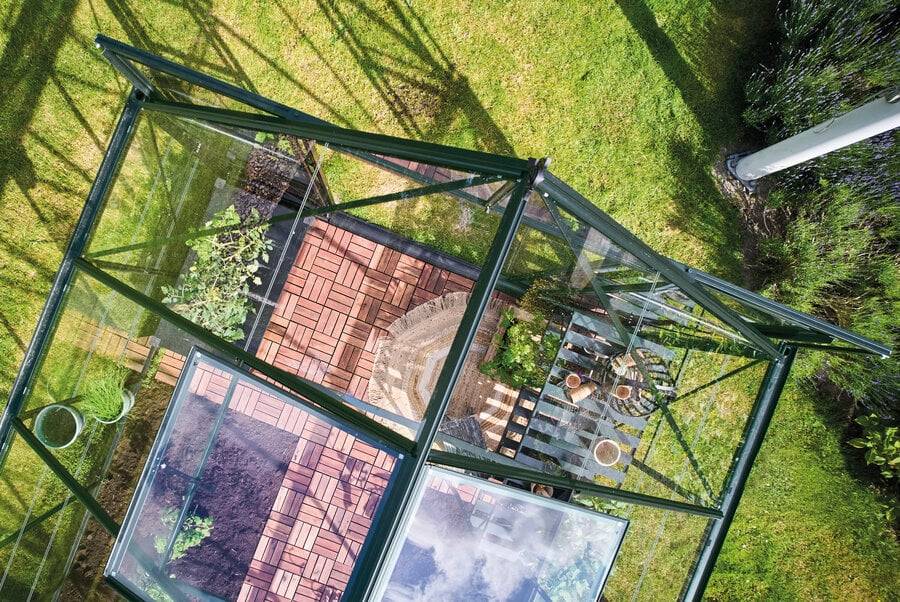 Halls - Serre en verre horticole 9,7 m² ICON 8, vert - Halls - Image 2