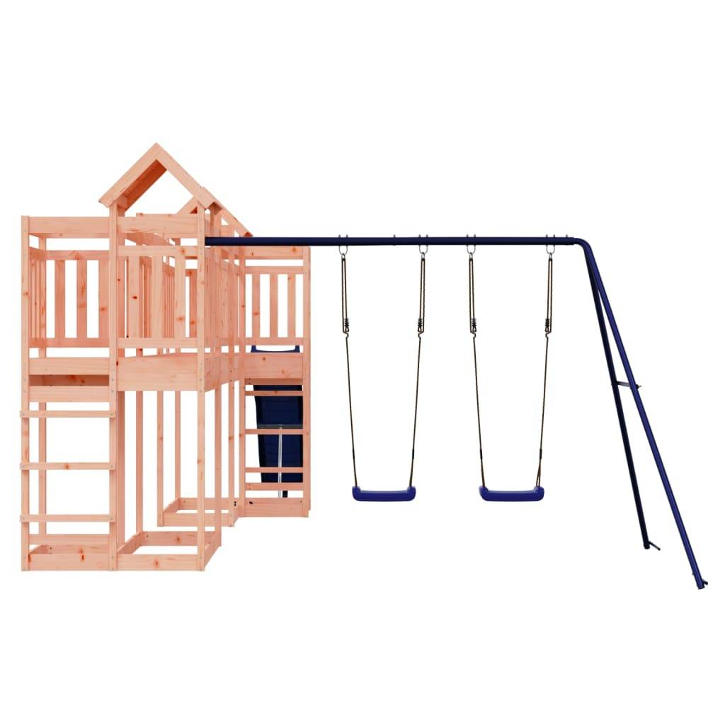 Helloshop26 - Aire de jeux d'extérieur balançoires toboggan portiques robuste jeux jardin 362 x 585 x 238 cm bois massif de douglas - Image 4