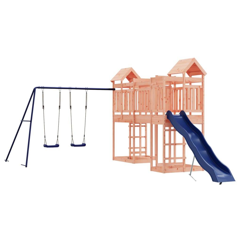 Helloshop26 - Aire de jeux d'extérieur balançoires toboggan portiques robuste jeux jardin 362 x 585 x 238 cm bois massif de douglas - Image 2