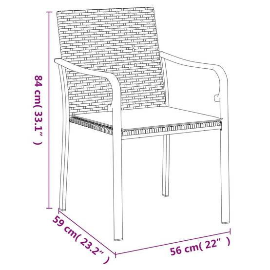 ComfortXL - Set bistrot de jardin 2 personnes résine tressée table verre balcon Noir – ComfortXL Outdoor Living - Image 10