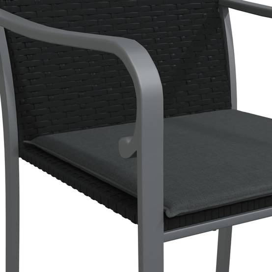 ComfortXL - Set bistrot de jardin 2 personnes résine tressée table verre balcon Noir – ComfortXL Outdoor Living - Image 7