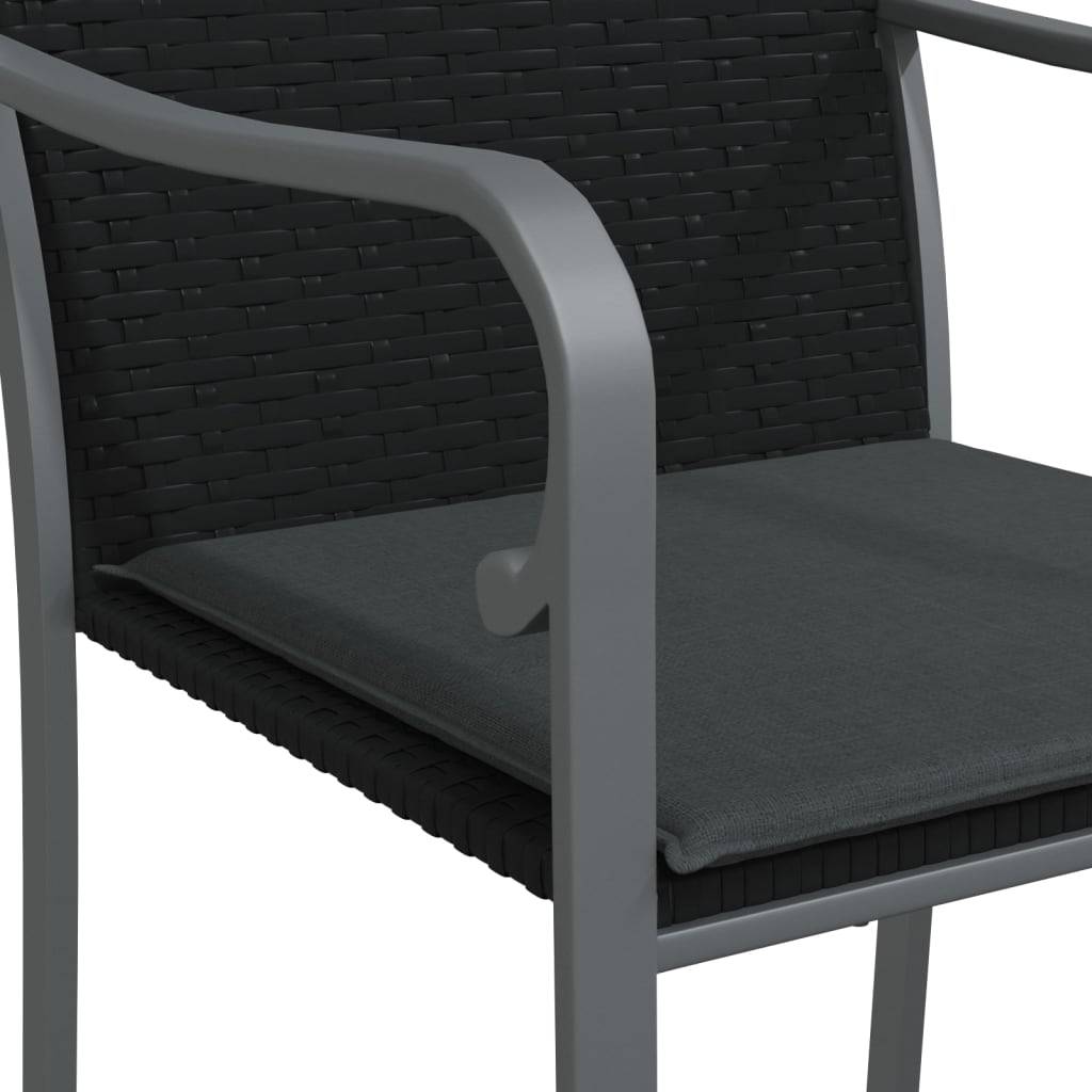 ComfortXL - Set bistrot de jardin 2 personnes résine tressée table verre balcon Noir – ComfortXL Outdoor Living - Image 7