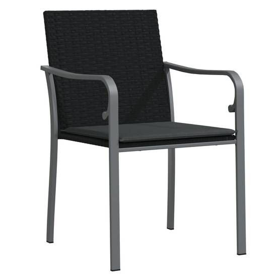 ComfortXL - Set bistrot de jardin 2 personnes résine tressée table verre balcon Noir – ComfortXL Outdoor Living - Image 5