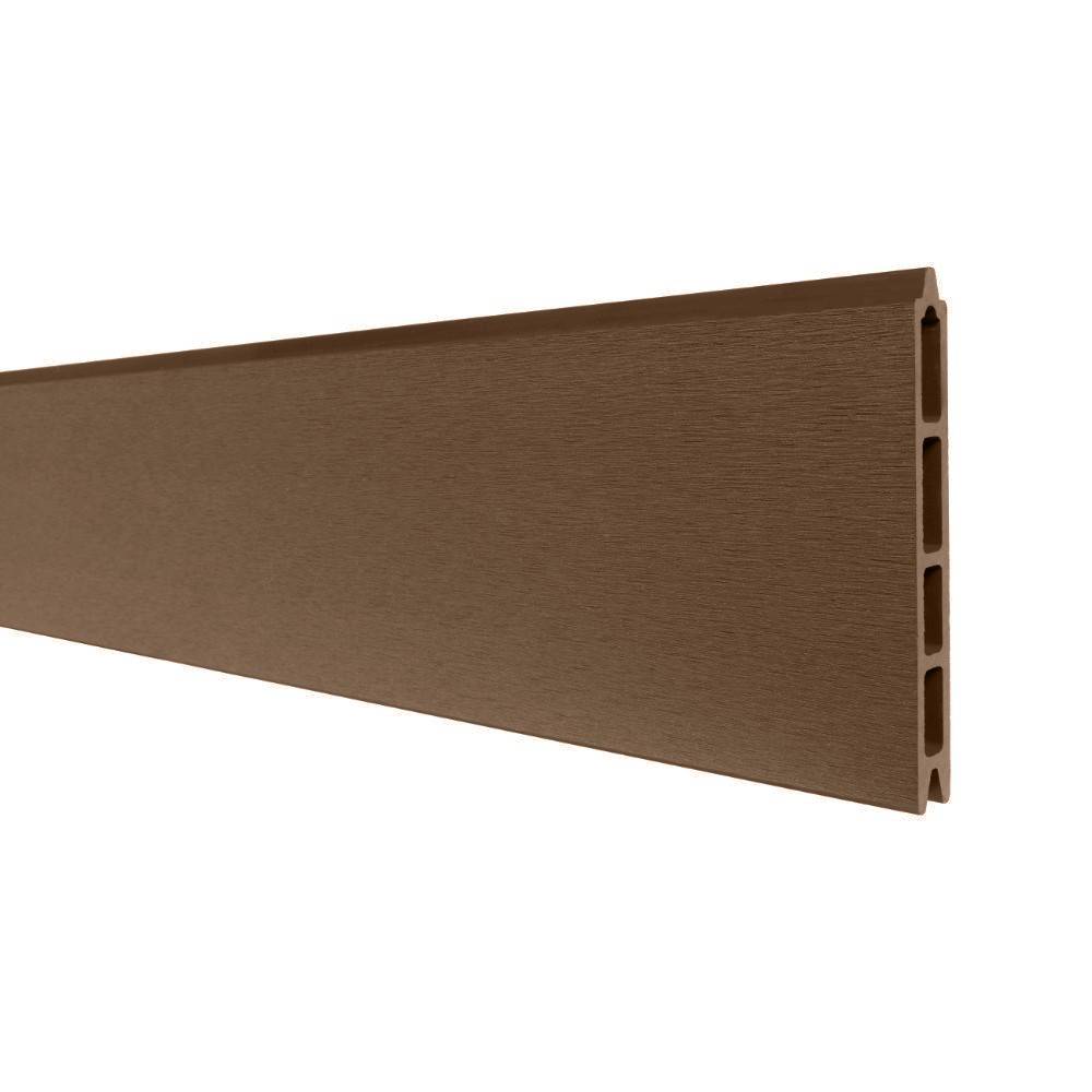 Kit Clôture Bois Composite Bronze 5,5x1,8m RIO - Poteaux en Aluminium Noir - Brise Vue - Palissade - Image 4