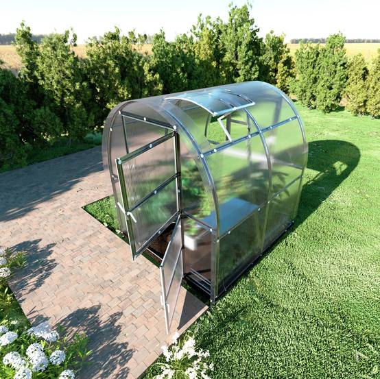 Serre KLASIKA SLIM 2 x 2 m (4 m²) , 6 mm avec revêtement en polycarbonate - Image 1