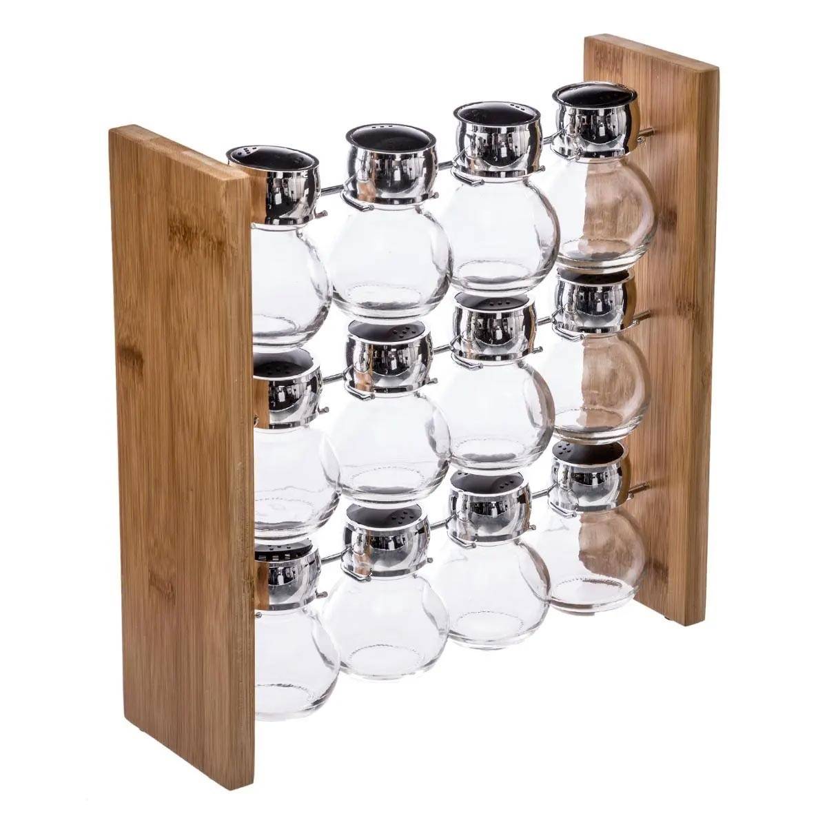 Présentoir à Epices Bambou "Wall" 12 Pots Naturel - Image 1