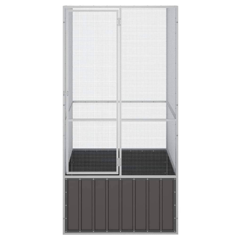 Vidaxl - Cage à oiseaux Anthracite 111x107x211,5 cm Acier galvanisé vidaXL 171548 - Image 6