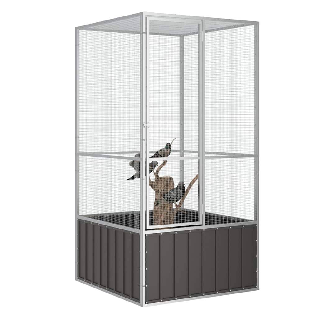 Vidaxl - Cage à oiseaux Anthracite 111x107x211,5 cm Acier galvanisé vidaXL 171548 - Image 2