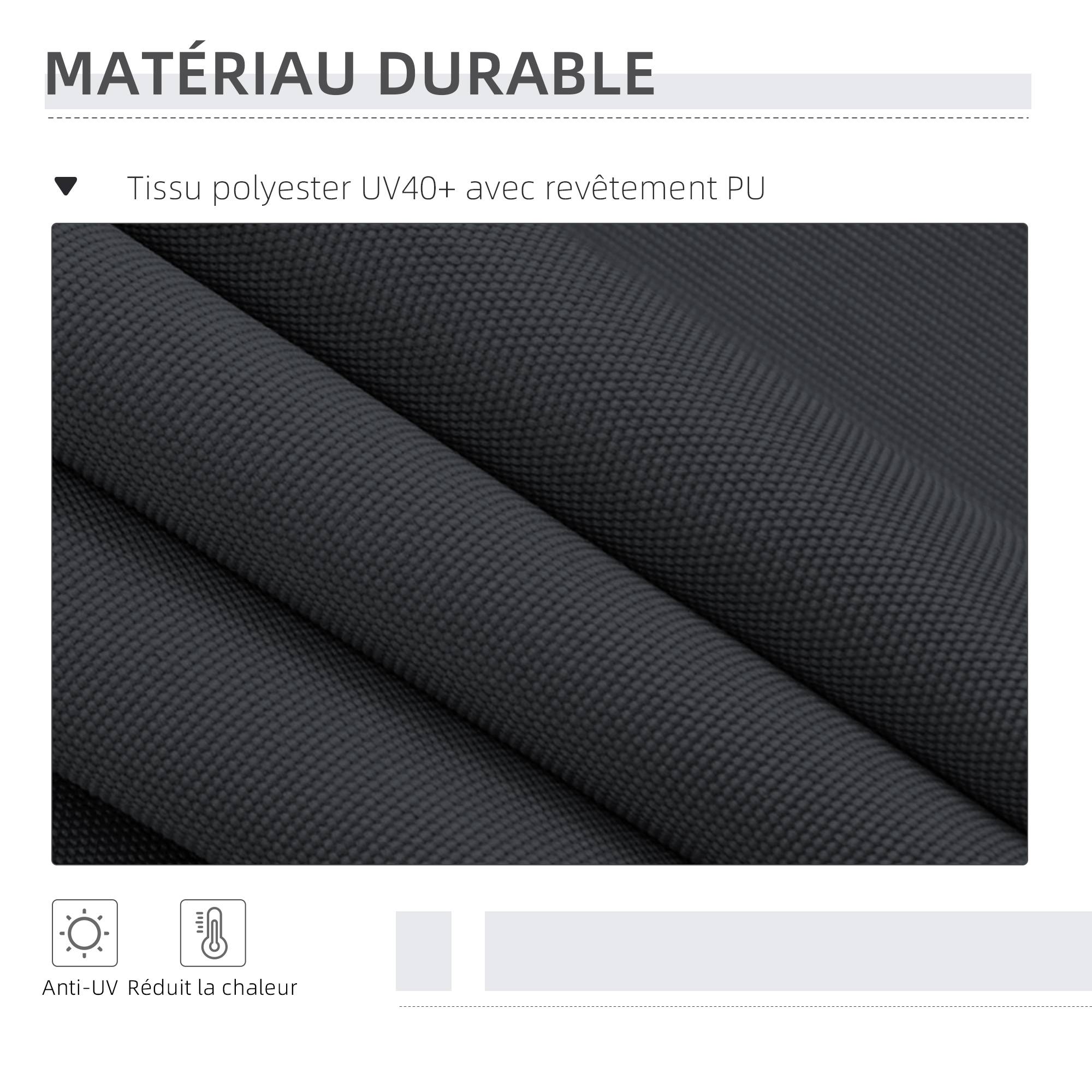 Store banne sur pied rétractable polyester balcon sans perçage 200x305cm gris - ComfortXL Outdoor Living - Image 8