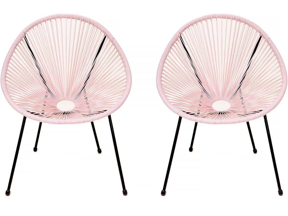 Lot De 2 Fauteuils De Jardin "ania" - Rose -habitat Et Jardin - Image 1