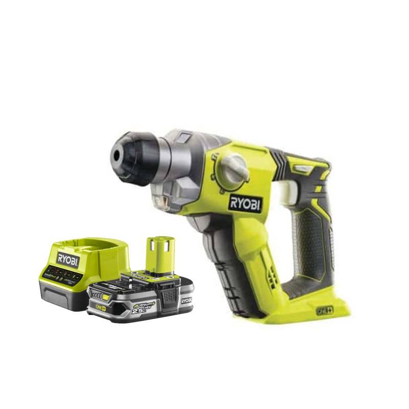 Ryobi - Pack RYOBI Marteau perforateur 18V One+ R18SDS-0 - 1 Batterie 2.5Ah - 1 Chargeur rapide RC18120-125