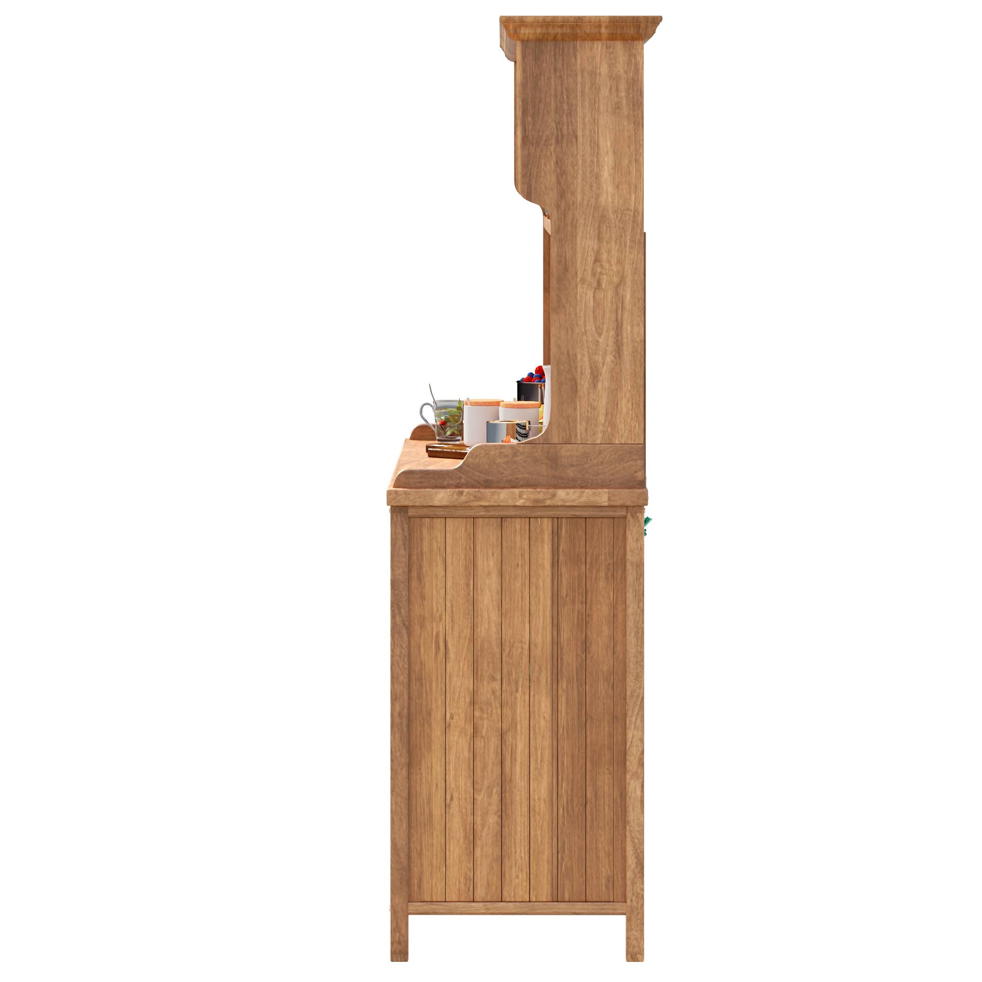 Armoire de jardin bois massif pour terrasse rangement avec tiroirs 134x185cm Naturel - ComfortXL Outdoor Living - Image 7
