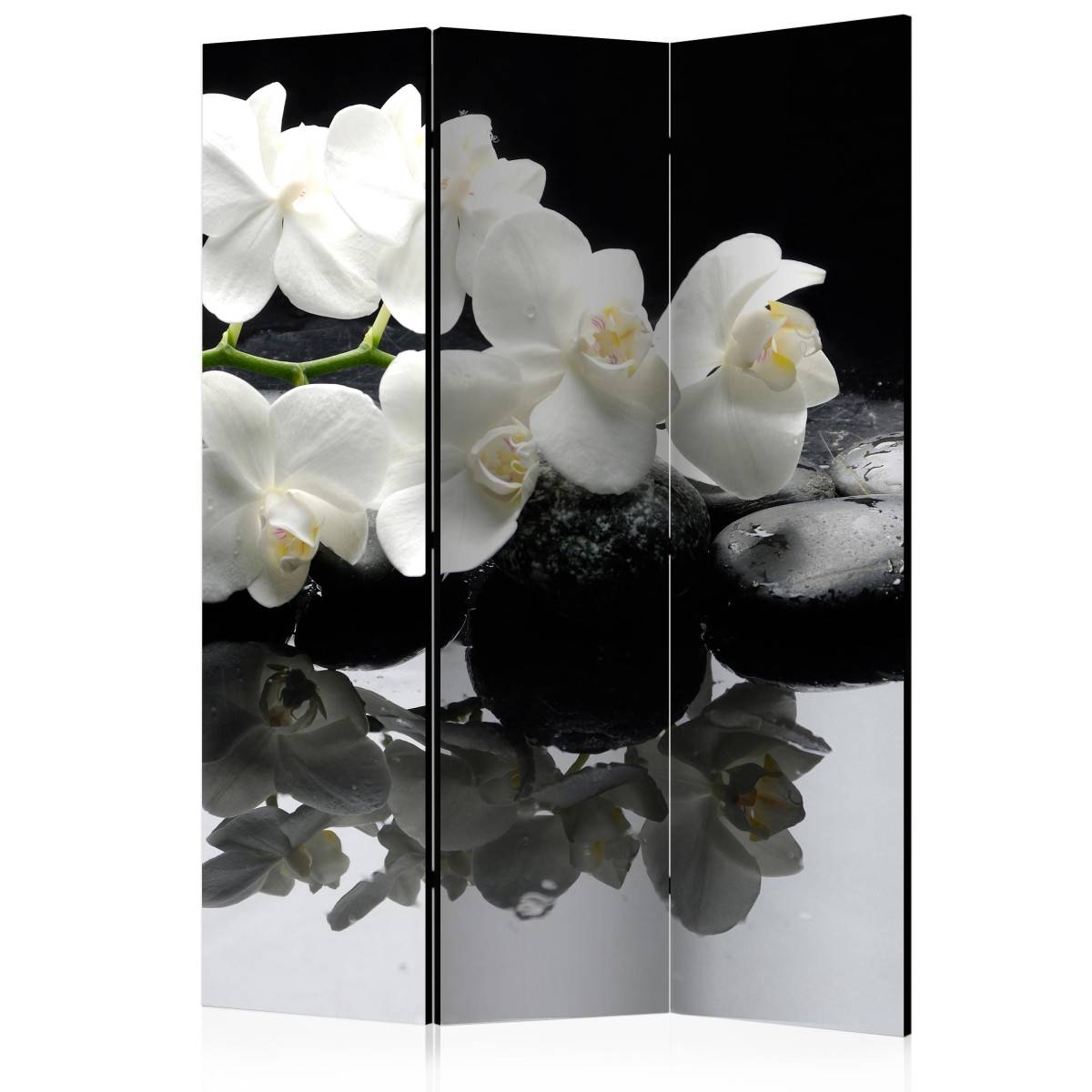 Paravent 3 Volets "Spa, Stones & Orchid" 135x172cm - Image 1