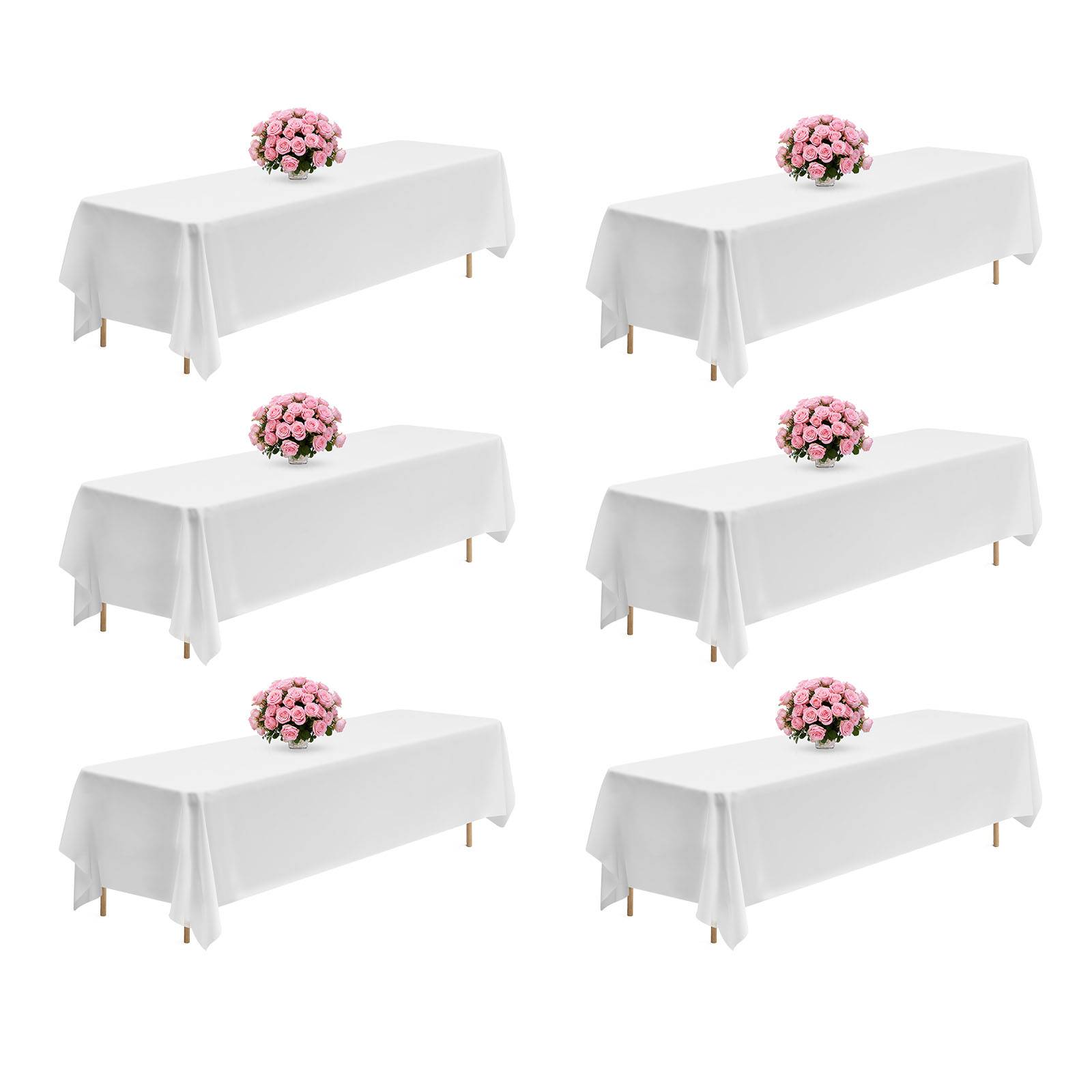 Vevor - VEVOR Nappe rectangulaire blanche en polyester 2286 x 3353 mm 6 pcs pour mariage