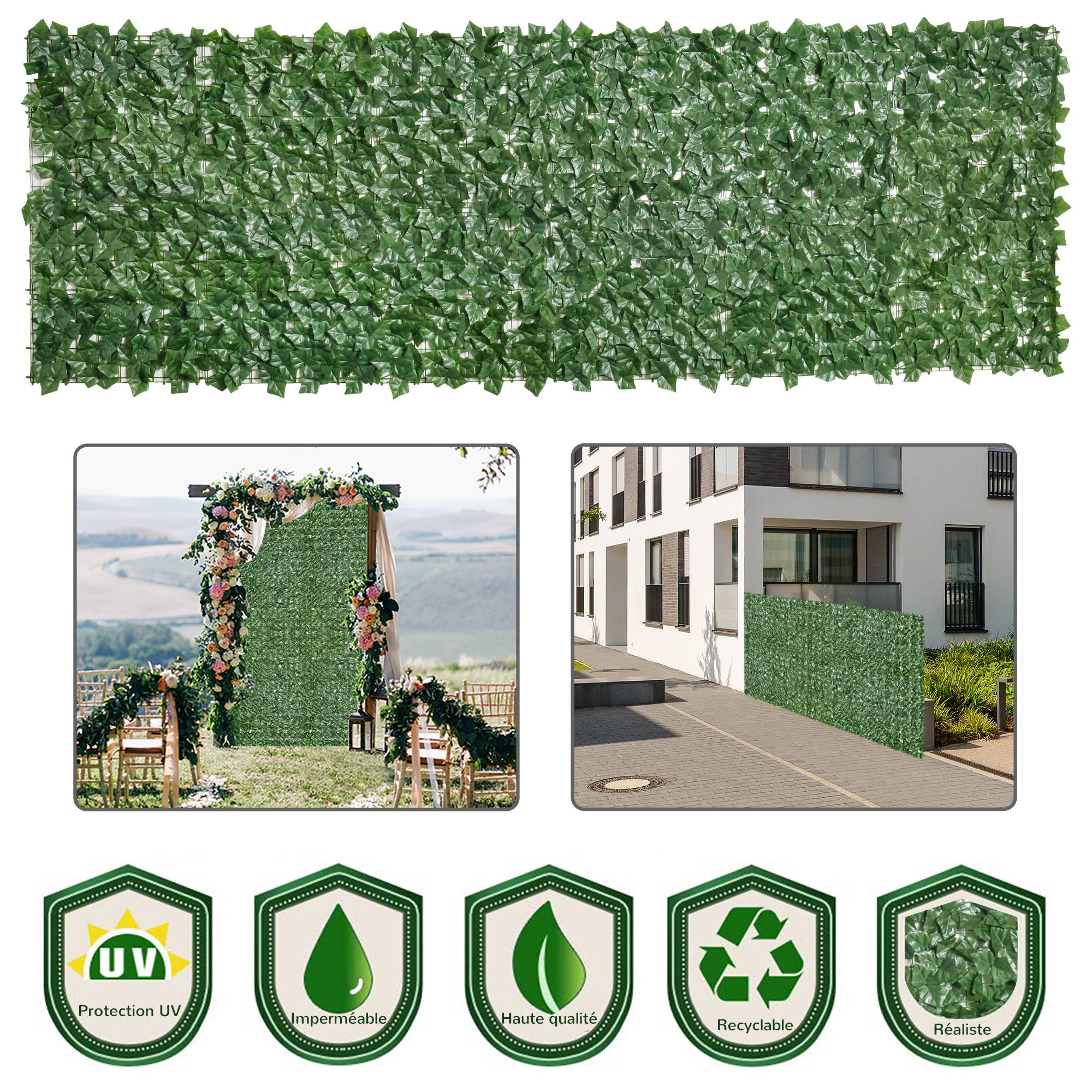 ComfortXL - Haie artificielle PE vert foncé 3 x 1 m balcon terrasse brise-vue anti-UV - ComfortXL Outdoor Living - Image 8