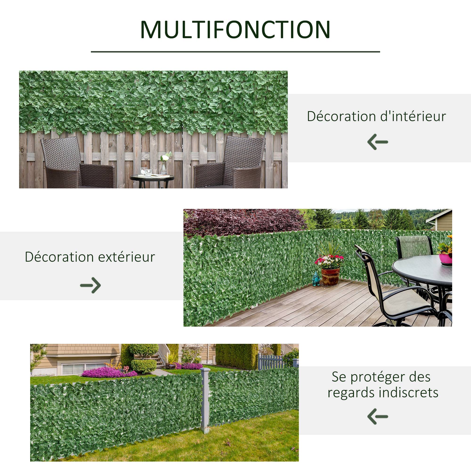 ComfortXL - Haie artificielle PE vert foncé 3 x 1 m balcon terrasse brise-vue anti-UV - ComfortXL Outdoor Living - Image 6