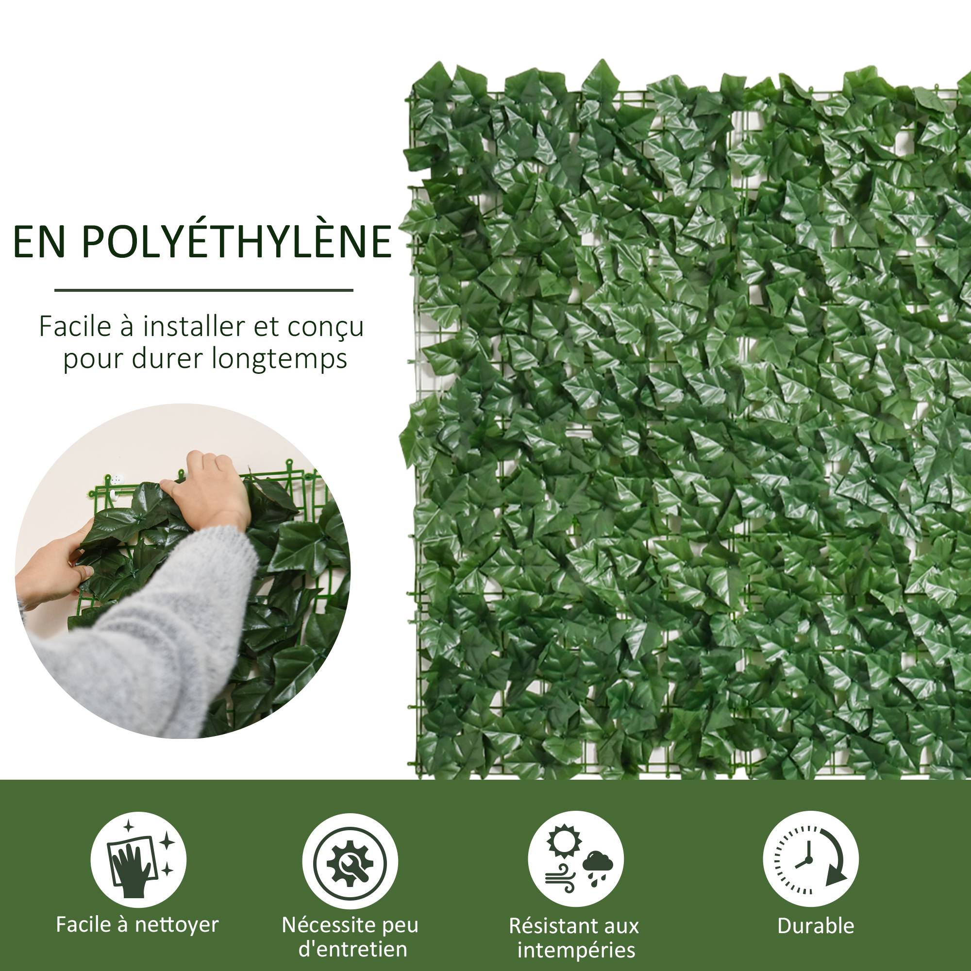 ComfortXL - Haie artificielle PE vert foncé 3 x 1 m balcon terrasse brise-vue anti-UV - ComfortXL Outdoor Living - Image 5