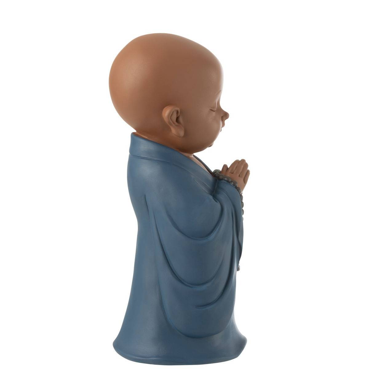 J-Line - Statuette Moine Prière "Grady" 32cm Bleu - Image 2