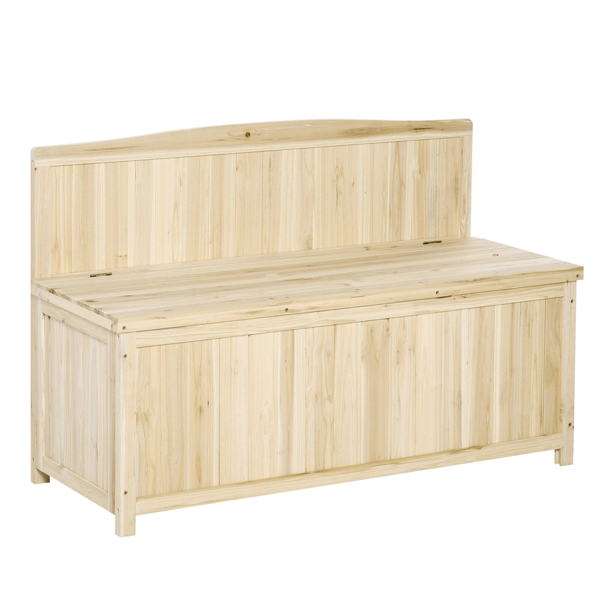 Banc coffre de rangement extérieur bois sapin terrasse double fonction 115x45x75cm naturel - ComfortXL Outdoor Living