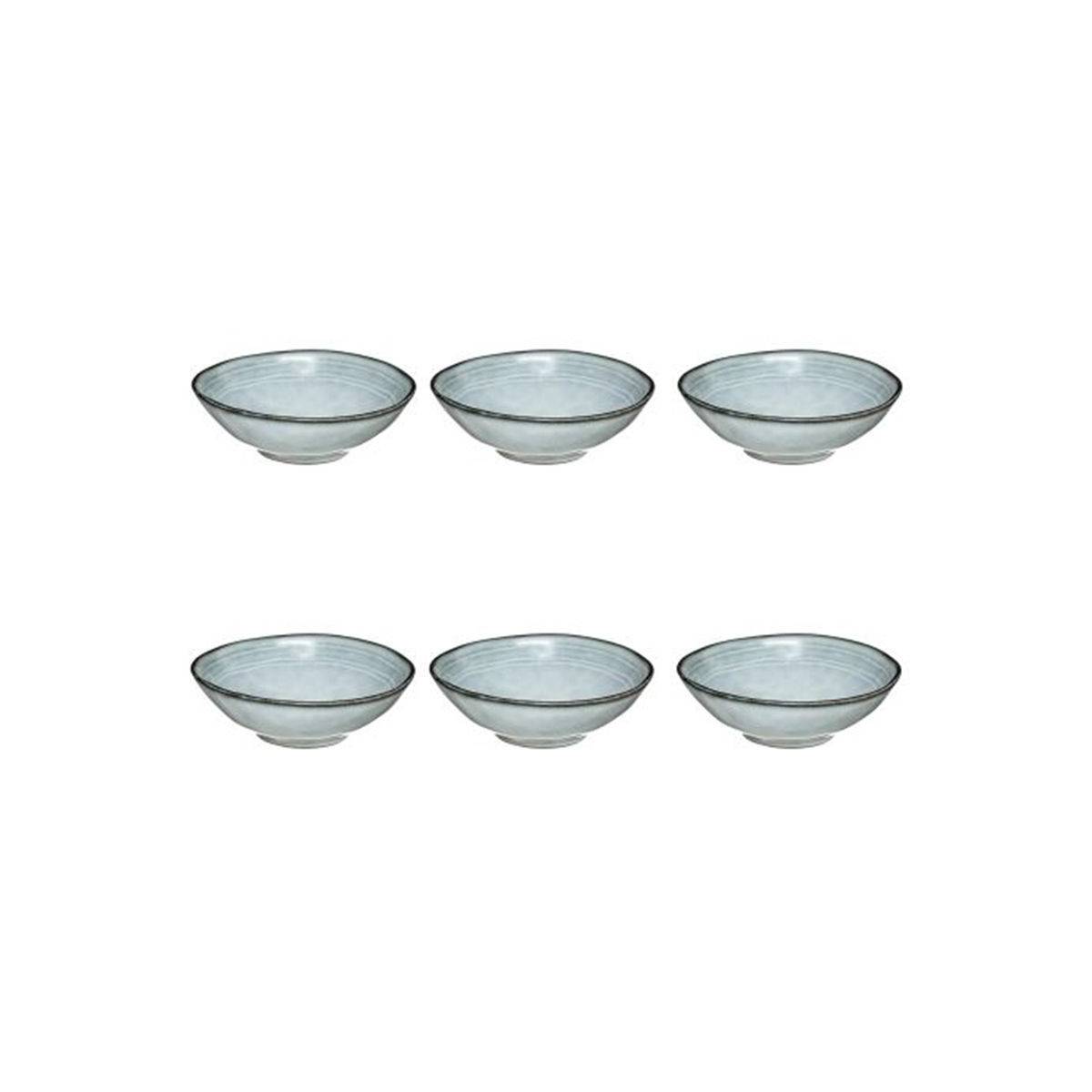 Lot de 6 Bols Ronds Design "Flower" 15cm Bleu - Image 1