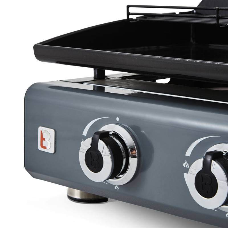 Brasero - Plancha gaz Silvia IIG Gun Metal 3 feux – BRASERO BY FAVEX – Plaque fonte 5 mm – 7,5 kW – Jusqu'à 10 convives - Image 9
