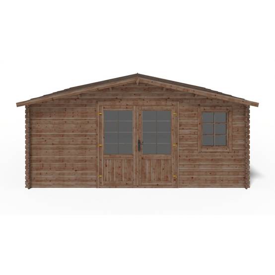 Altanka - Abri de jardin en bois - 25m2 - 5x5m - Traité - Ep. 28mm - Couleur: marron - DOM596 - ALTANKA - Image 8