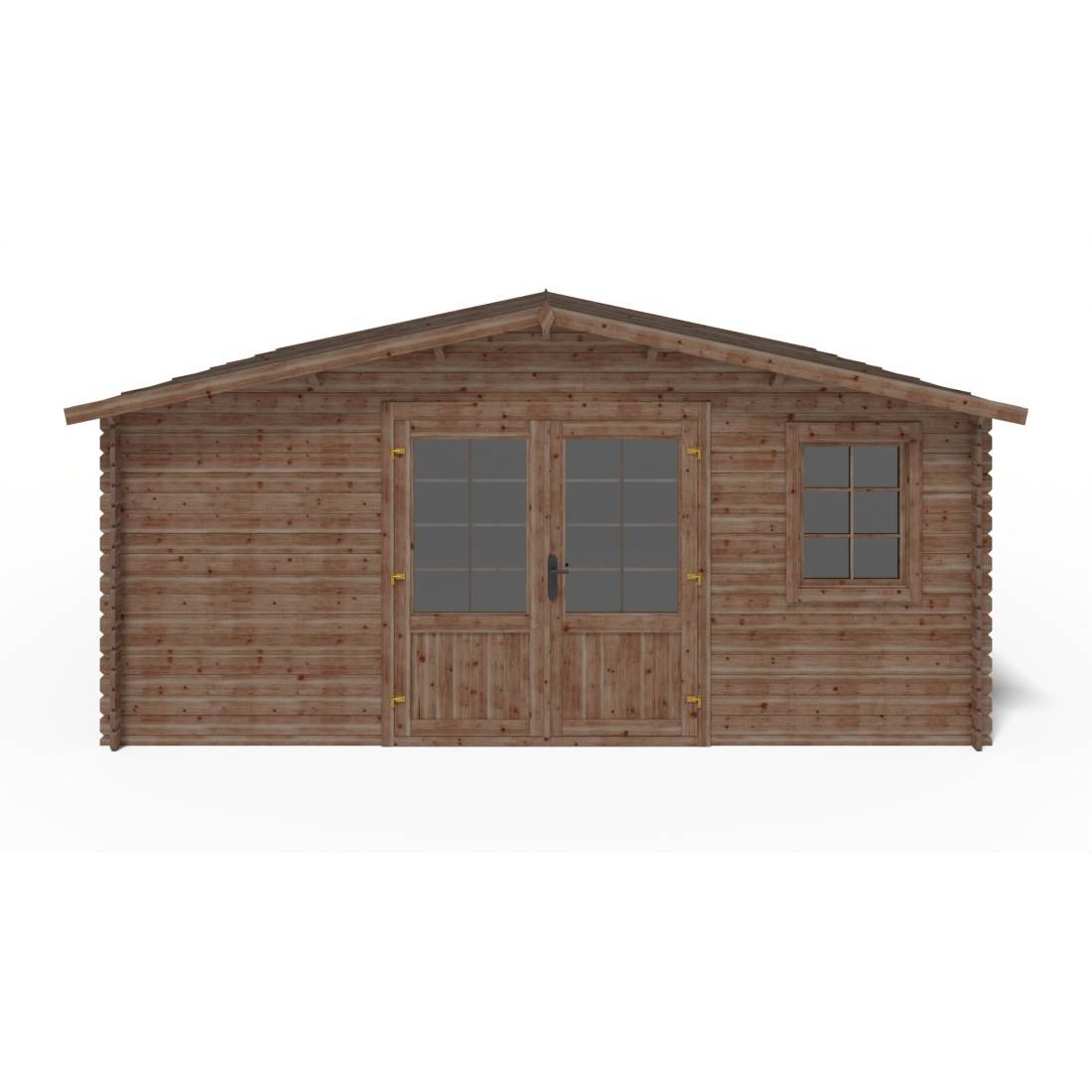 Altanka - Abri de jardin en bois - 25m2 - 5x5m - Traité - Ep. 28mm - Couleur: marron - DOM596 - ALTANKA - Image 8