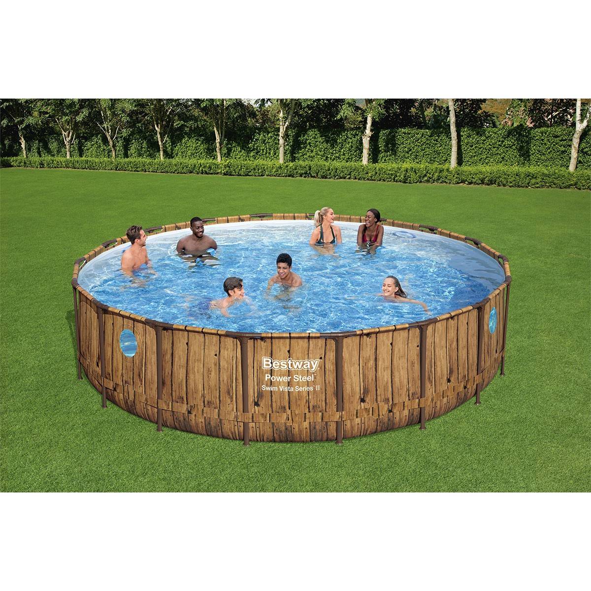Bestway - Piscine tubulaire ronde Ø 549 x 122 cm Hublots Echelle Bâche 4 saisons BESTWAY - Image 3