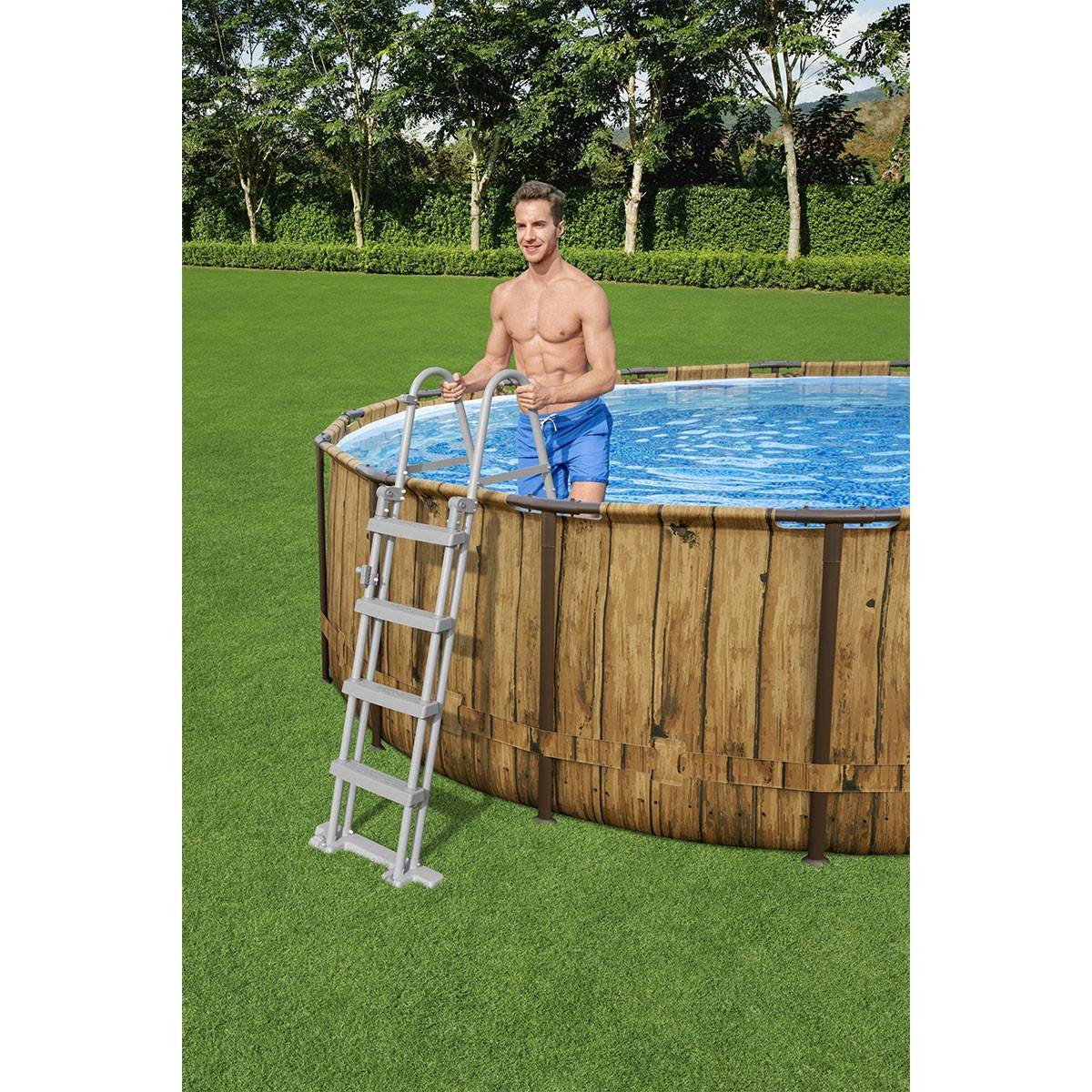 Bestway - Piscine tubulaire ronde Ø 549 x 122 cm Hublots Echelle Bâche 4 saisons BESTWAY - Image 7