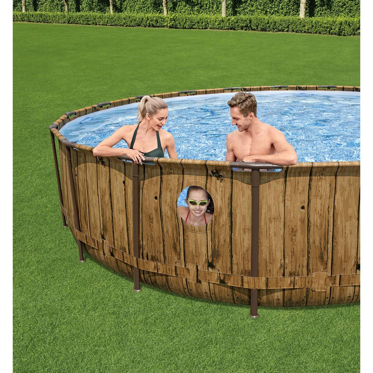 Bestway - Piscine tubulaire ronde Ø 549 x 122 cm Hublots Echelle Bâche 4 saisons BESTWAY - Image 4