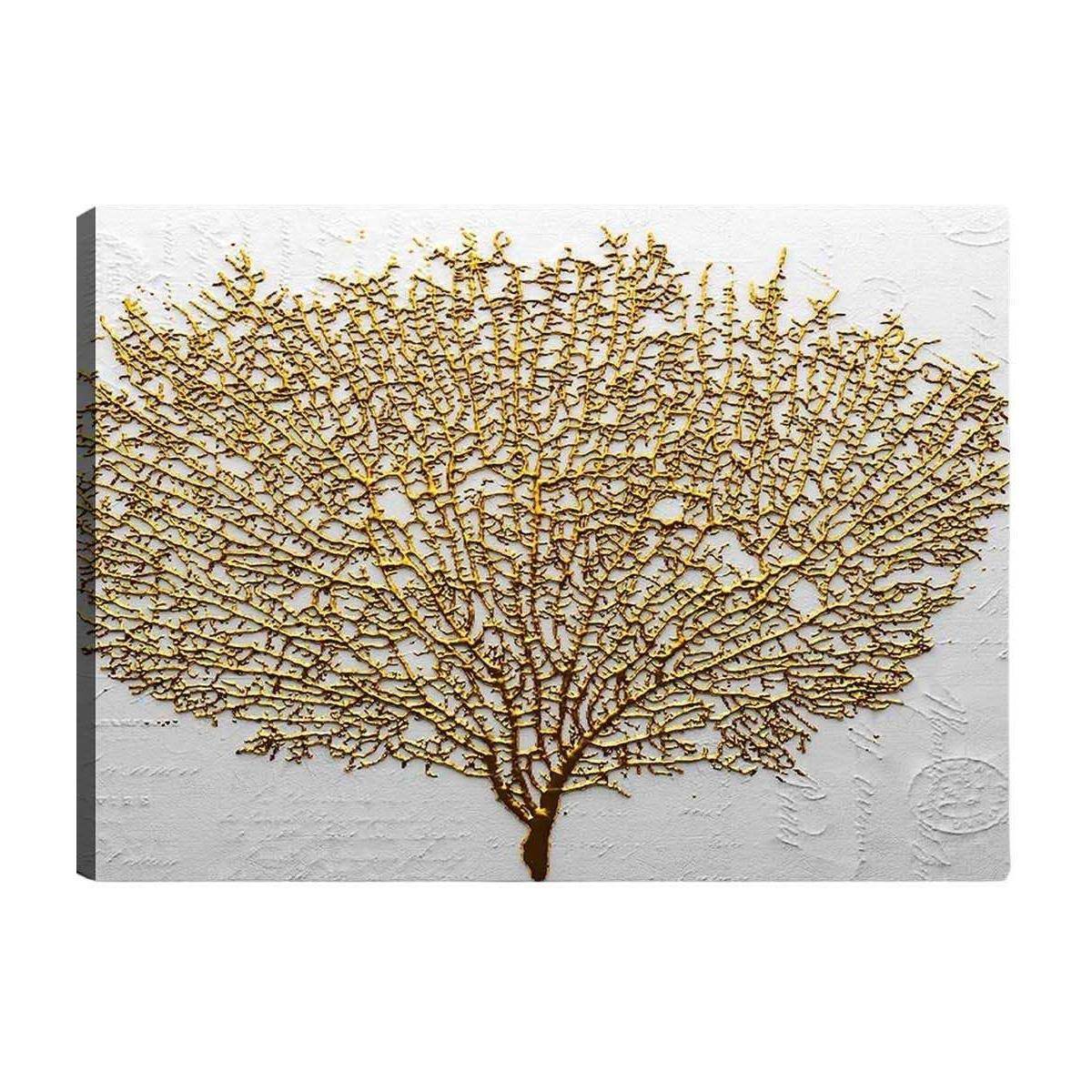 Hanah Home - Tableau Arbre doré 70 x 100 cm - Image 1