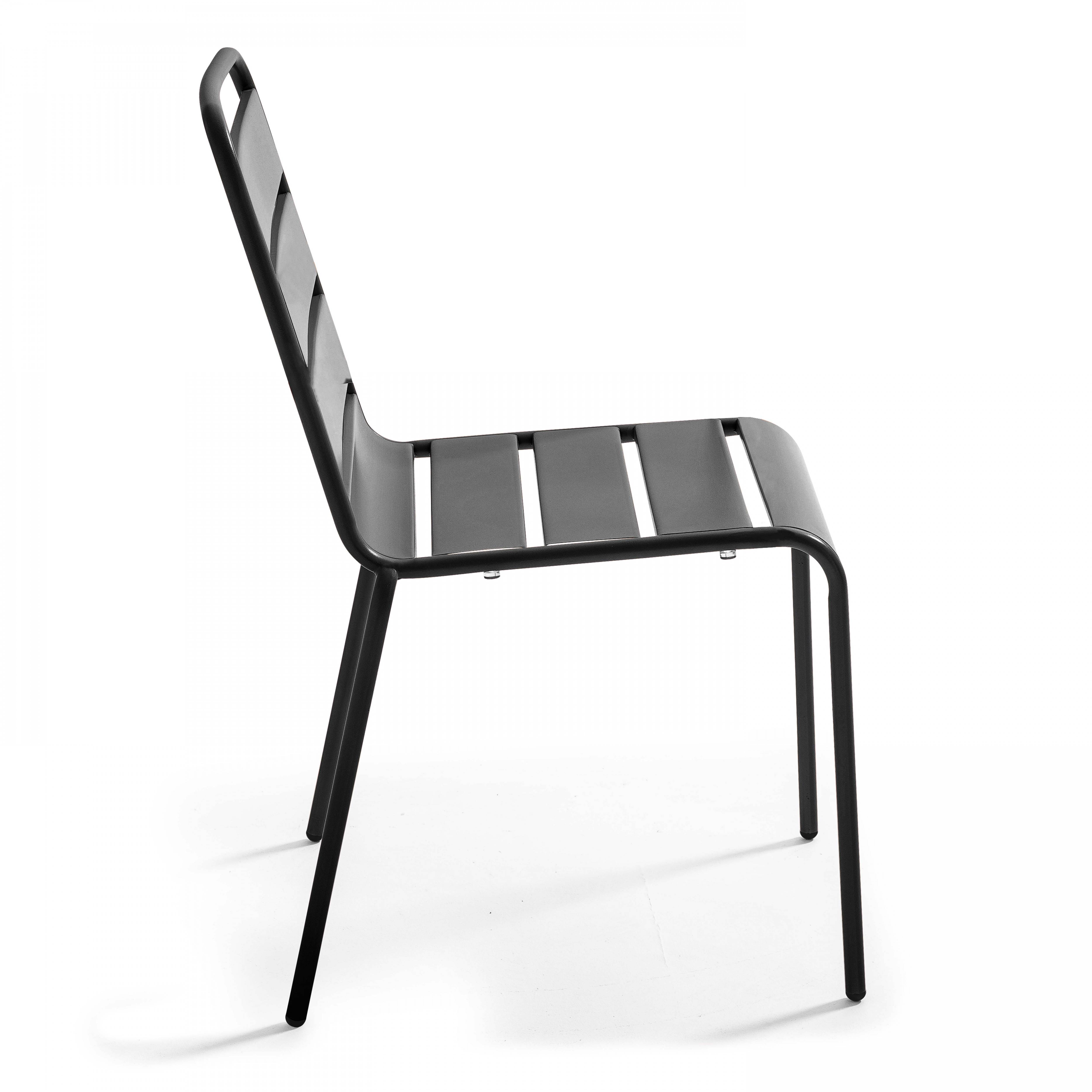 Oviala - Ensemble table de jardin carrée et 4 chaises anthracite Palavas - Oviala - Image 6