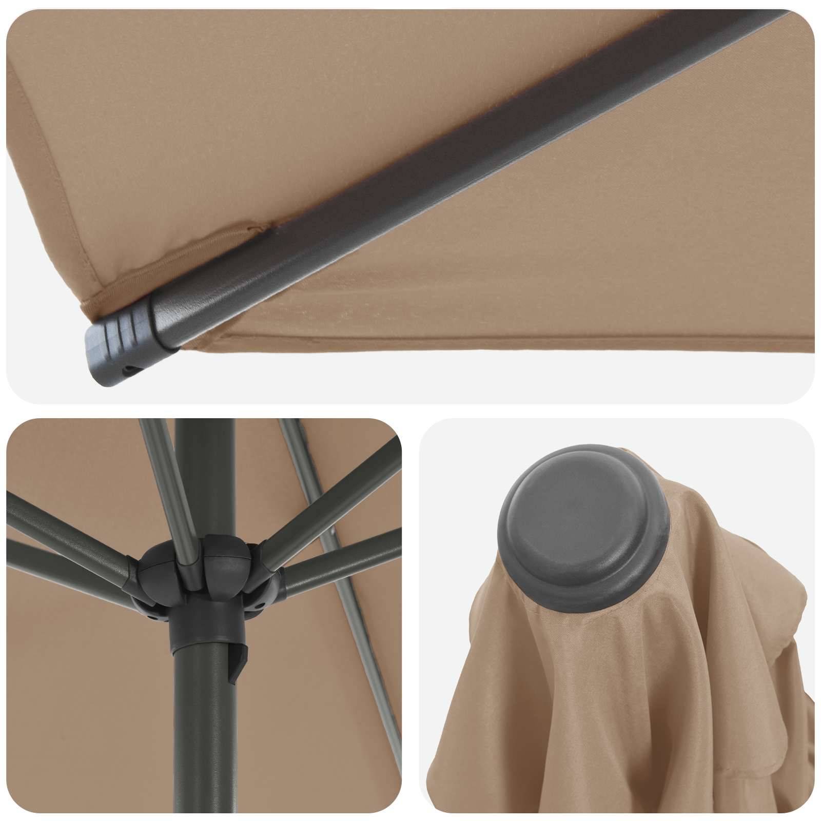 PANGIVO - Parasol de jardin polyester et acier taupe 290 x 190 x 228 cm - PANGIVO - Image 5