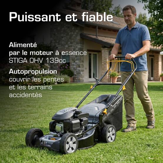 Alpina - Tondeuse AL4 46 SA, moteur 125cc, largeur 46cm, collecteur 60L - ALPINA - Image 2