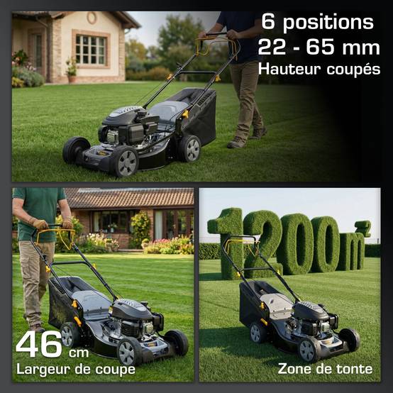 Alpina - Tondeuse AL4 46 SA, moteur 125cc, largeur 46cm, collecteur 60L - ALPINA - Image 3