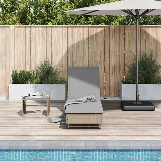 Lit de Soleil Roulettes Résine Tressée Coussin Confort Beige – ComfortXL Outdoor Living - Image 3