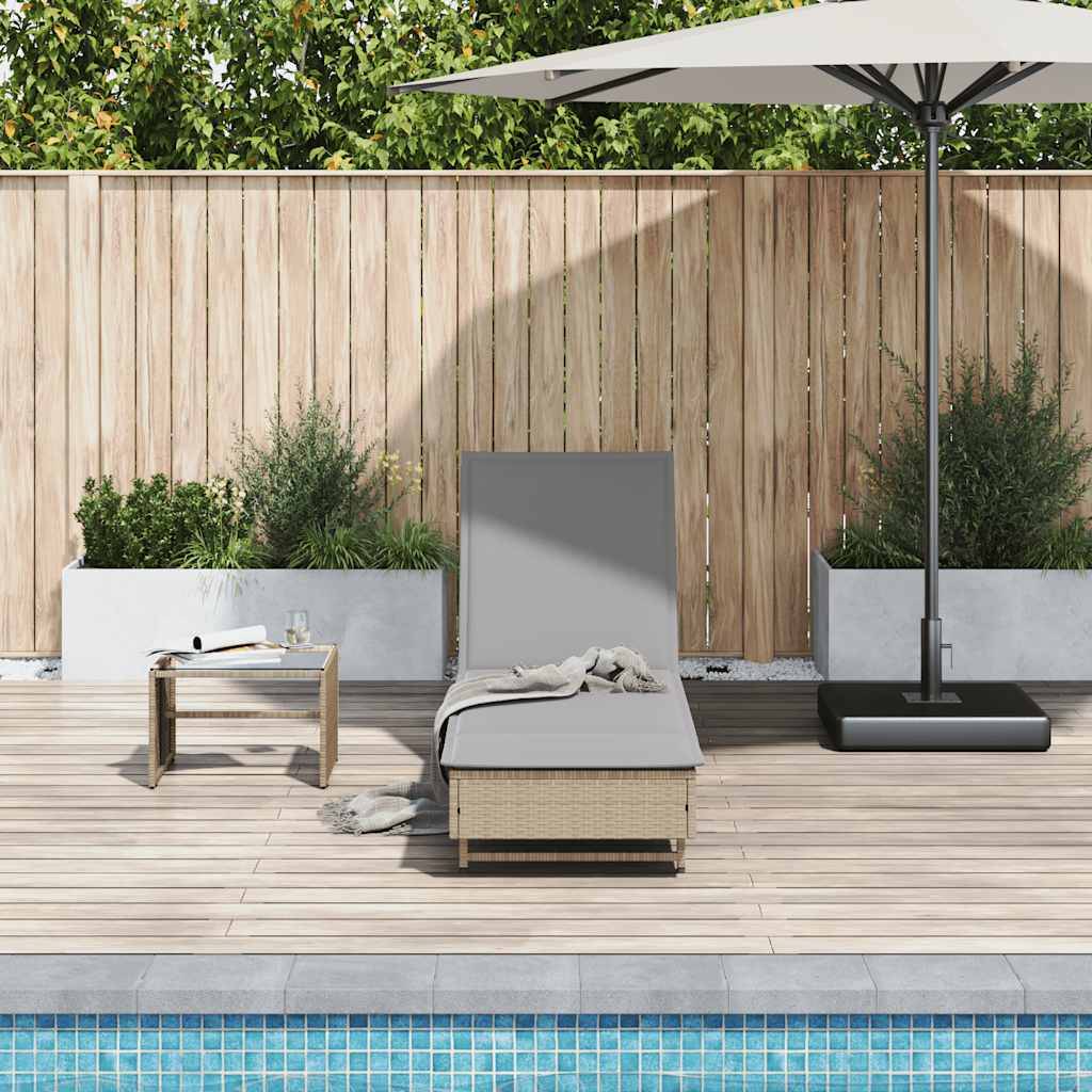 Lit de Soleil Roulettes Résine Tressée Coussin Confort Beige – ComfortXL Outdoor Living - Image 3