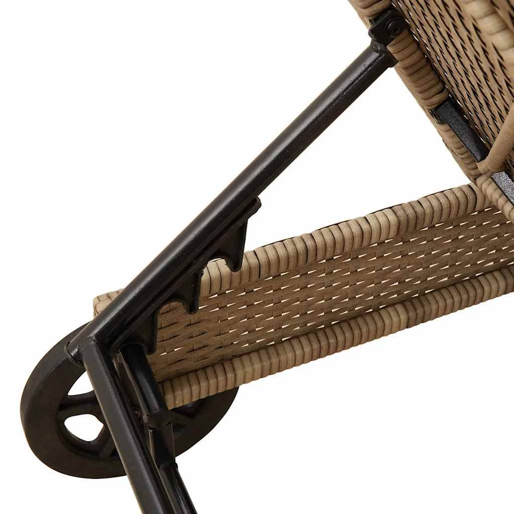 Lit de Soleil Roulettes Résine Tressée Coussin Confort Beige – ComfortXL Outdoor Living - Image 10