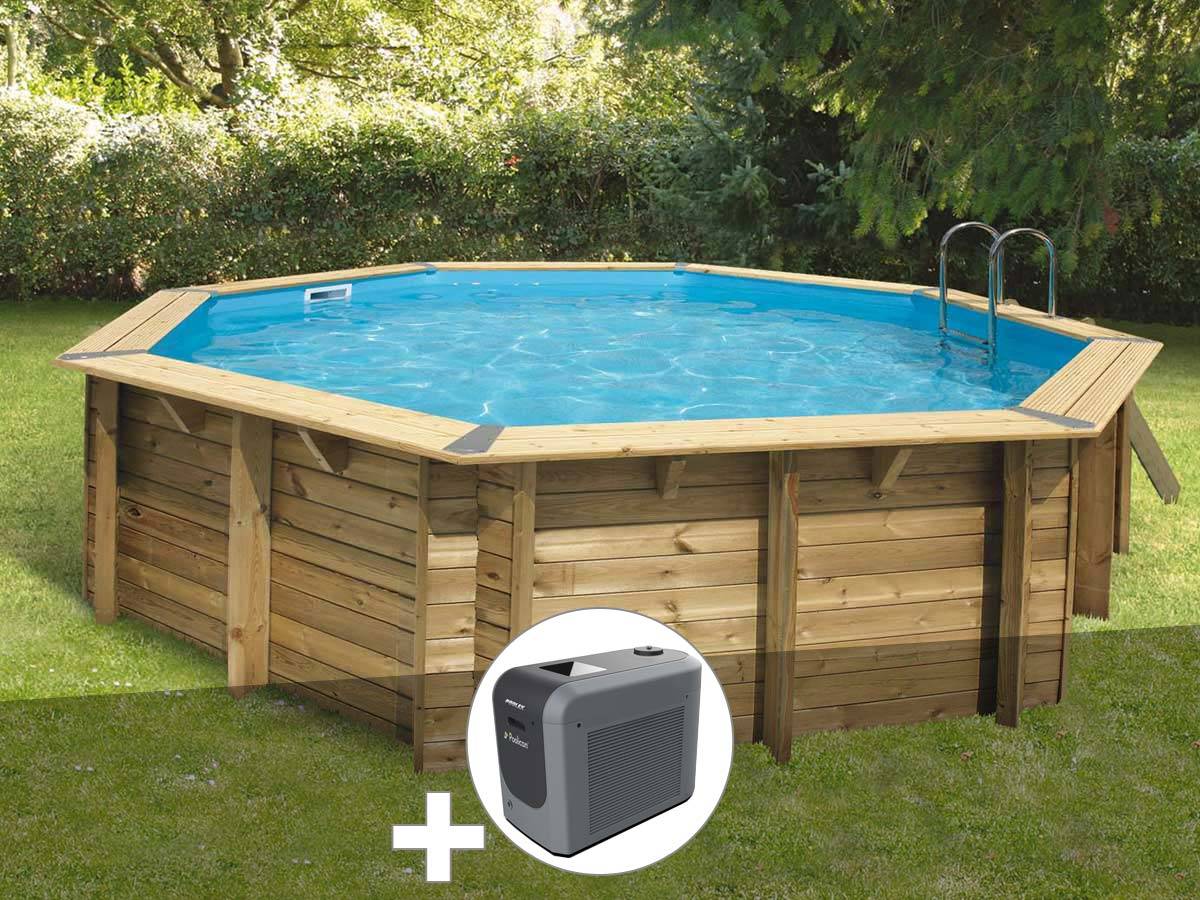 Ubbink - Kit piscine bois Ubbink Océa 5,10 x 1,20 m - Liner beige + Poolican