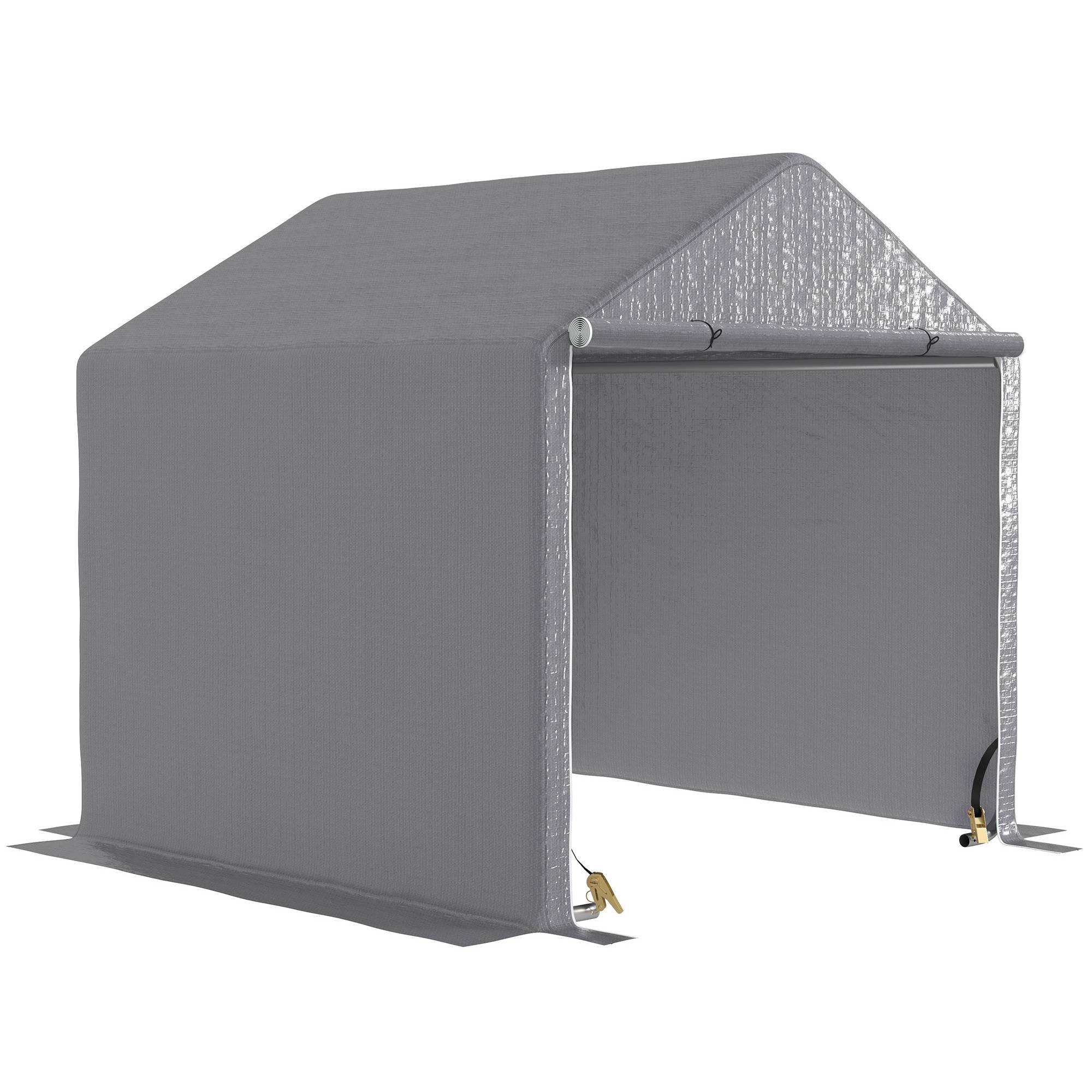 Abri de jardin acier galvanisé gris 200 x 200 x 200 cm - PANGIVO - Image 1