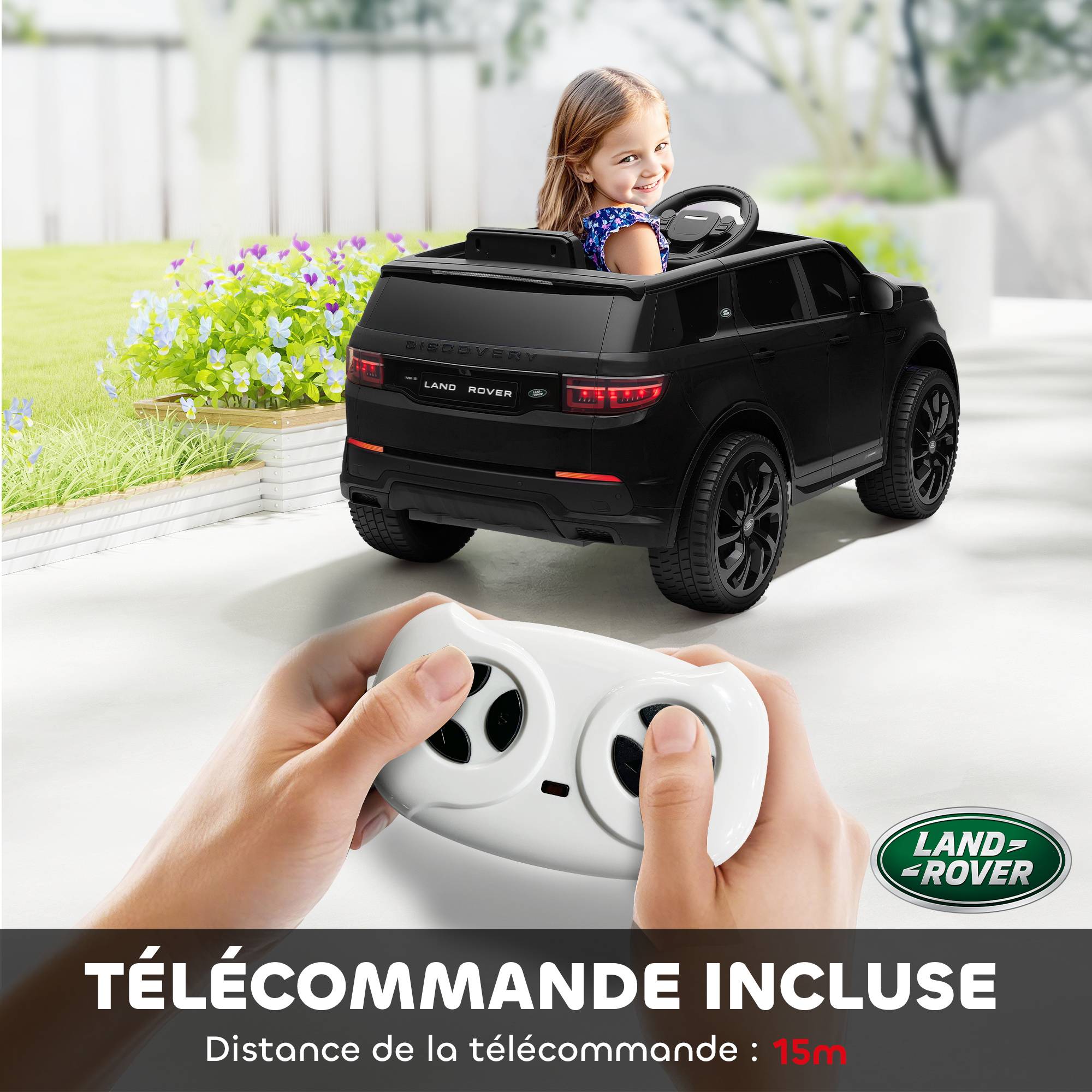 Voiture électrique pour enfants Land Rover Discovery Sport, 12V avec télécommande, lumières LED, pour 3-6 ans, noir - Image 9