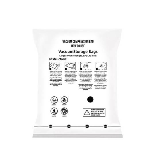 0 - Kit 5 sacs sous vide - 2XL(100x80cm)+2L(80x60cm)+M(50x70cm) - Gain de place 80% - Image 6