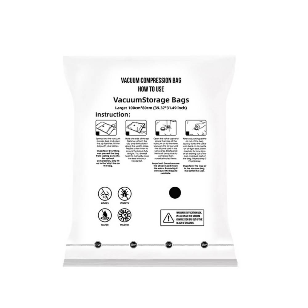 0 - Kit 5 sacs sous vide - 2XL(100x80cm)+2L(80x60cm)+M(50x70cm) - Gain de place 80% - Image 6