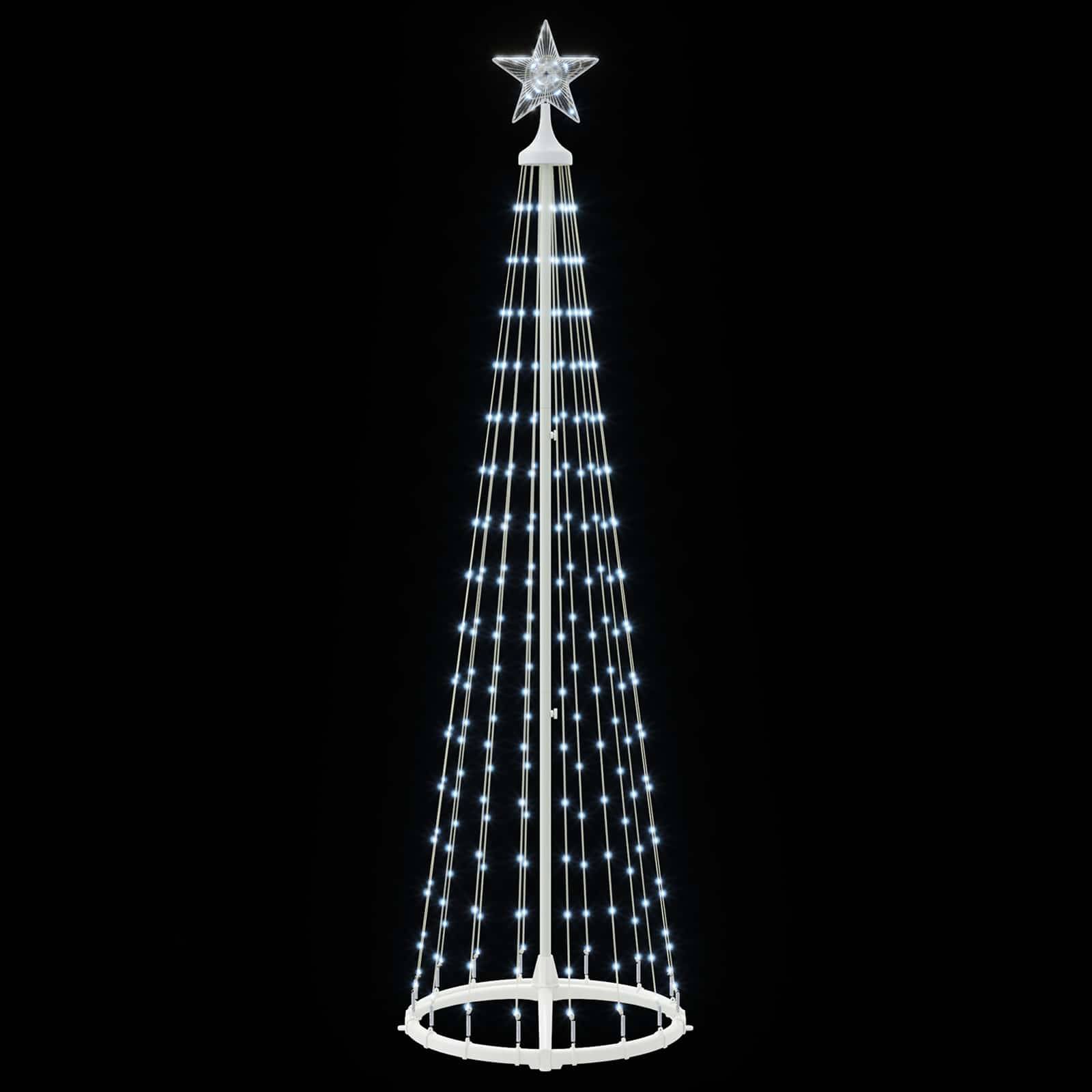 Vidaxl - Sapin cône lumineux LED 180 cm 250 LED Blanc froid Acier Blanc vidaXL 42050799 - Image 5