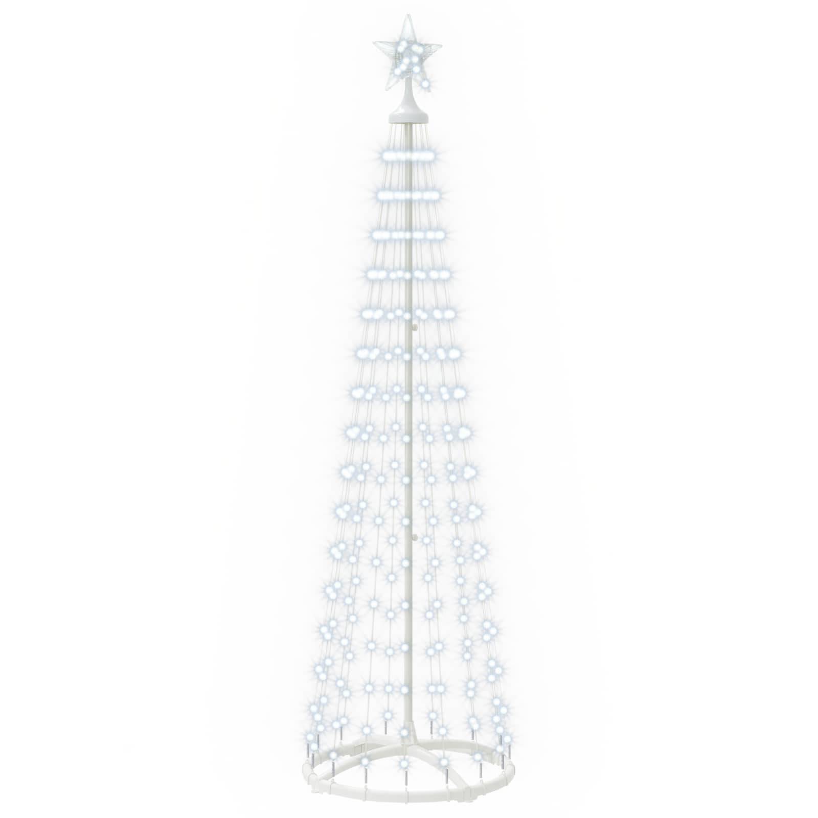 Vidaxl - Sapin cône lumineux LED 180 cm 250 LED Blanc froid Acier Blanc vidaXL 42050799 - Image 2
